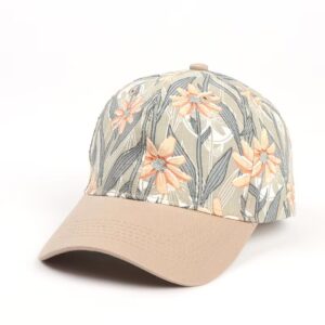 Floral Leaf Print Lightweight Casual Outdoor Sports Baseball Cap
